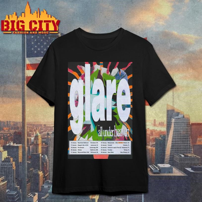 Official Glare January 2026 Tour Poster Shirt Unisex T-shirt, Sweatshirt, Hoodie, Long Sleeve Tee - T-Shirt, Sweatshirt, Hoodie