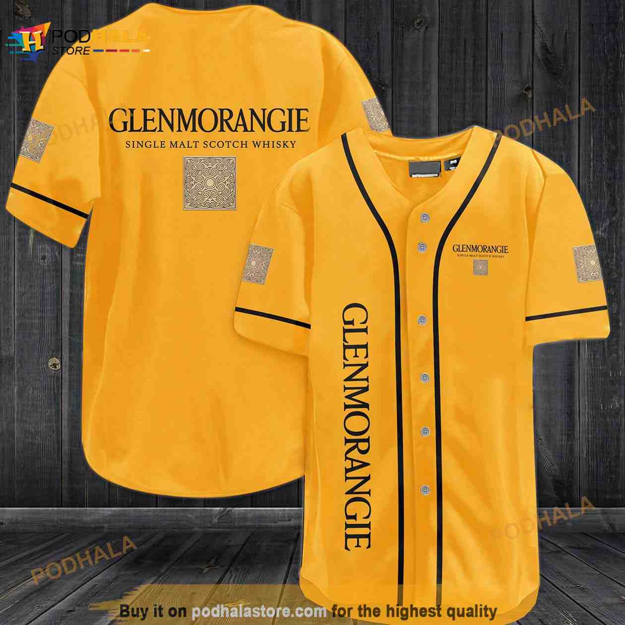 Glenmorangie Single Malt Scotch Whiskey 3D Baseball Jersey baseball jersey product view 1
