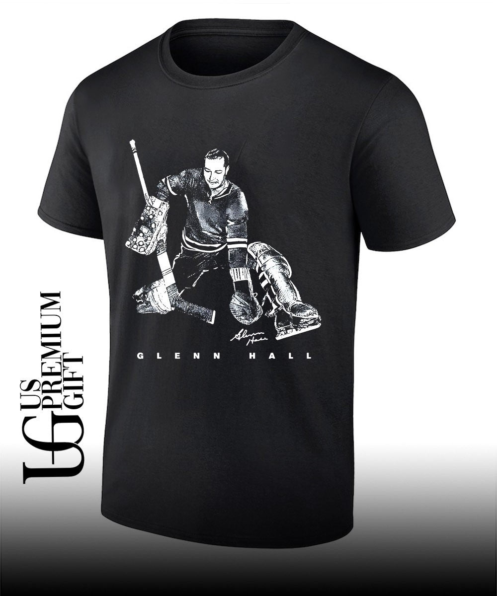 Glenn Hall Chicago Blackhawks hockey bitmap signature shirt Unisex T-shirt, Sweatshirt, Hoodie, Long Sleeve Tee - T-Shirt, Sweatshirt, Hoodie