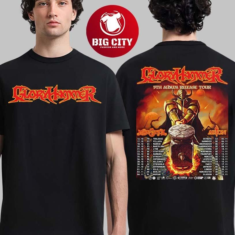 Gloryhammer 5th Album Release Tour 2026 UK And Europe Schedule Dates Two Sided Shirt Unisex T-shirt, Sweatshirt, Hoodie, Long Sleeve Tee - T-Shirt, Sweatshirt, Hoodie