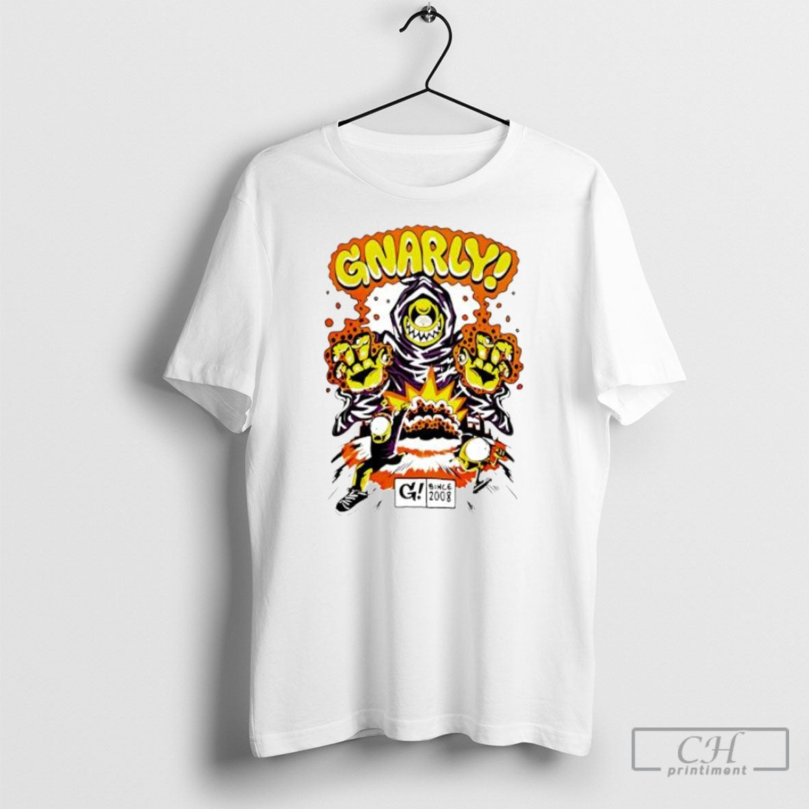 Gnarly Since 2008 Monster Character Streetwear Posters White Shirt Unisex T-shirt, Sweatshirt, Hoodie, Long Sleeve Tee - T-Shirt, Sweatshirt, Hoodie