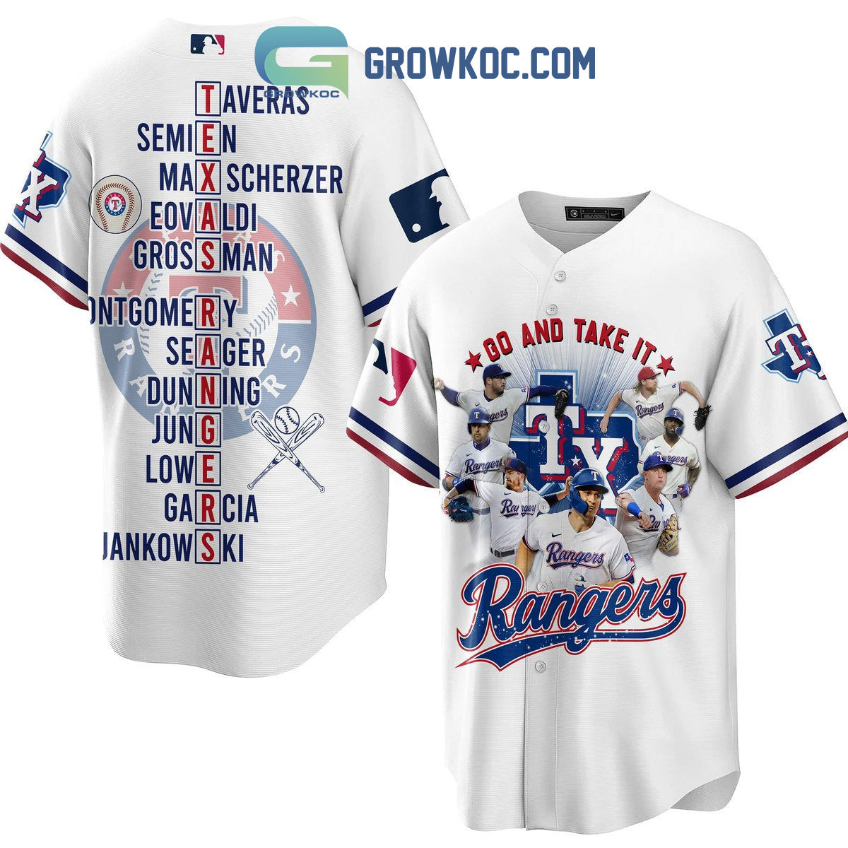 Go And Take It Rangers Baseball Jersey baseball jersey product view 3