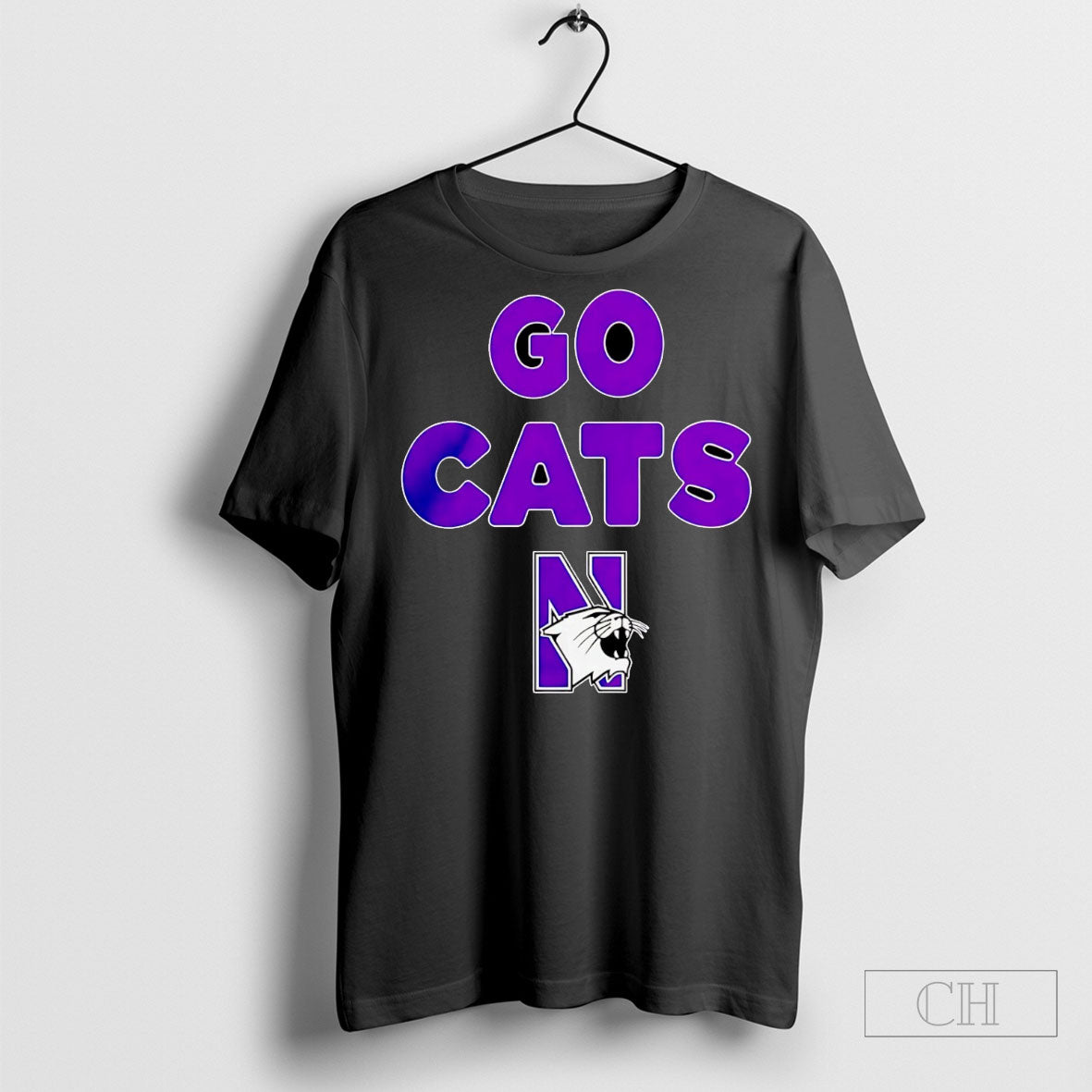 Go Cats Northwestern Wildcats Slogan Logo Shirt Tee Unisex T-shirt, Sweatshirt, Hoodie, Long Sleeve Tee - T-Shirt, Sweatshirt, Hoodie