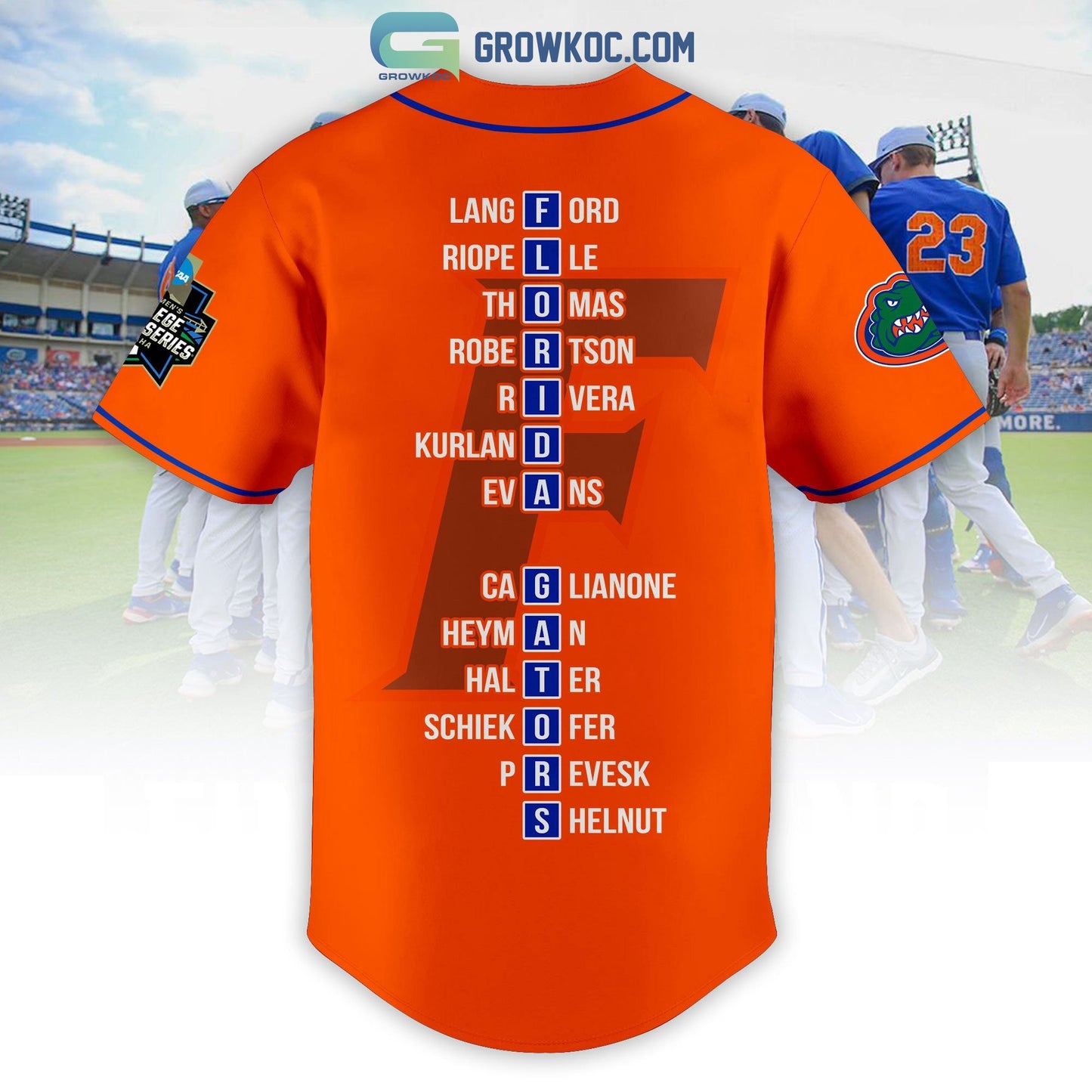Go Gators 2023 NCAA Baseball National Champions Baseball Jersey baseball jersey product view 5