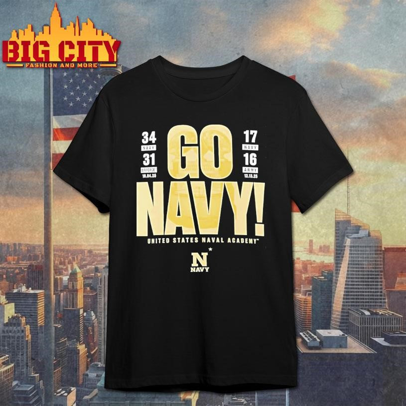 Go Navy Navy Midshipmen Beat Air Force And Army United States Naval Academy 2025 Shirt Unisex T-shirt, Sweatshirt, Hoodie, Long Sleeve Tee - T-Shirt, Sweatshirt, Hoodie