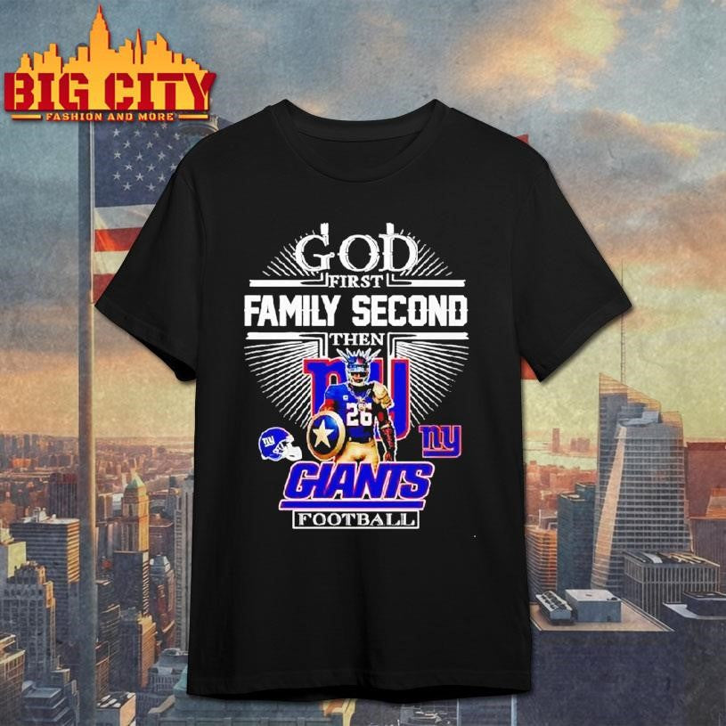 God First Family Second Then New York Giants Football Player Mascot Shirt Unisex T-shirt, Sweatshirt, Hoodie, Long Sleeve Tee - T-Shirt, Sweatshirt, Hoodie