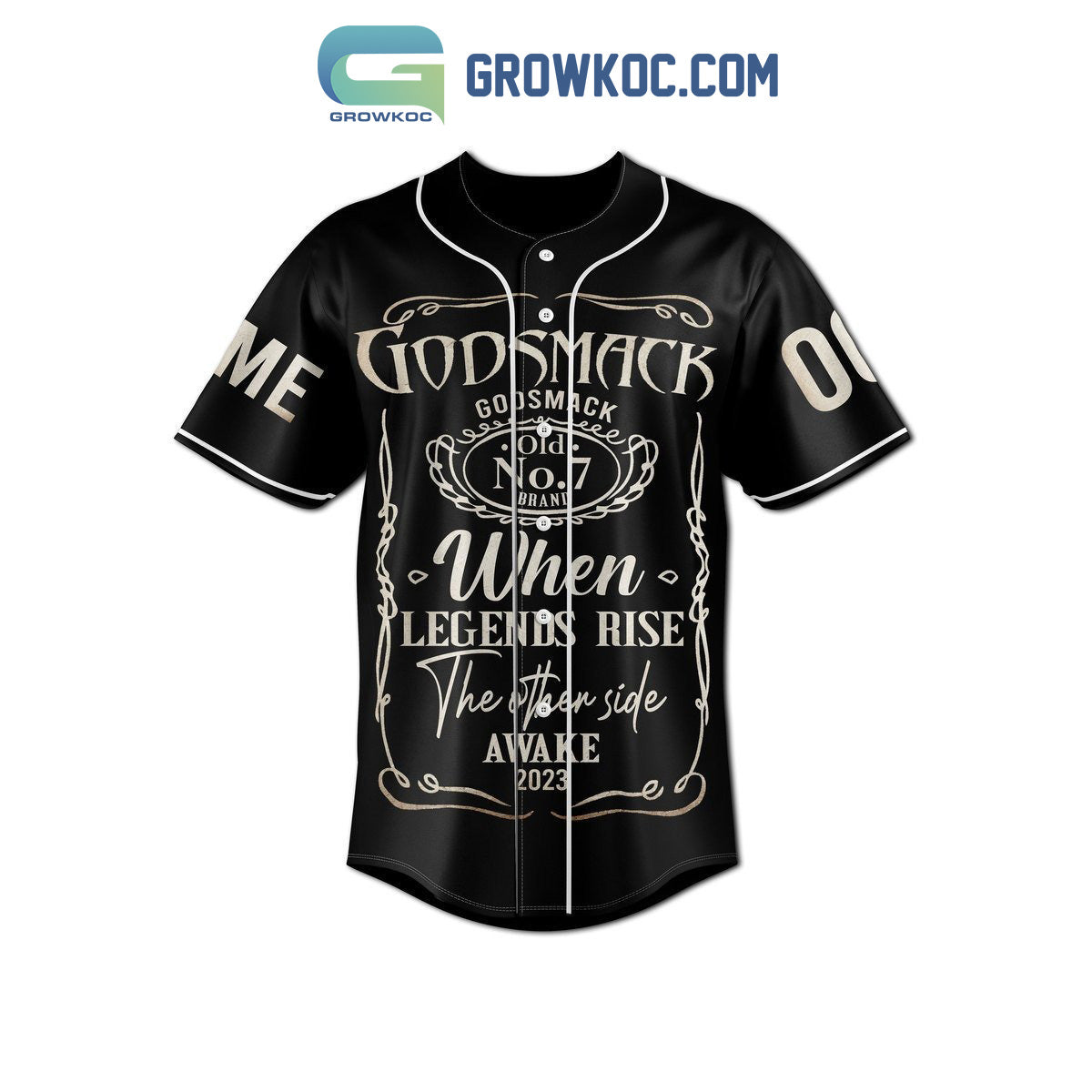 God Smack When Legends Rise The Other Side Awake 2023 Personalized Baseball Jersey baseball jersey product view 3