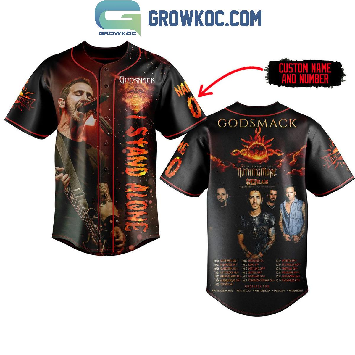 Godsmack I Stand Alone Tour 2024 Personalized Baseball Jersey baseball jersey product view 1