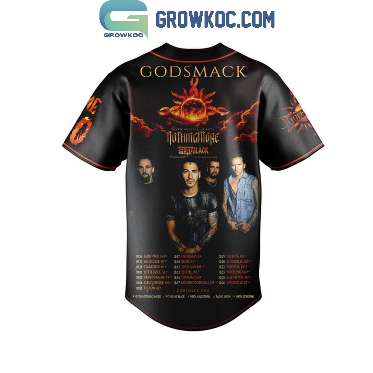 Godsmack I Stand Alone Tour 2024 Personalized Baseball Jersey baseball jersey product view 3