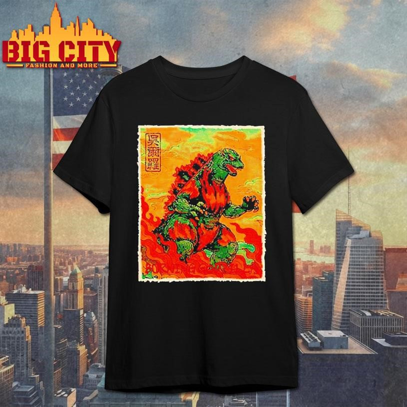 Godzilla Vs. Destoroyah 30th Anniversary Scene Illustration Shirt Unisex T-shirt, Sweatshirt, Hoodie, Long Sleeve Tee - T-Shirt, Sweatshirt, Hoodie