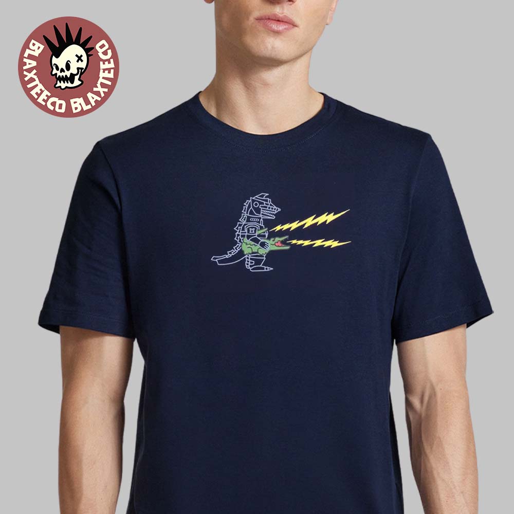 Godzilla X Lacoste Mechagodzilla Navy T-Shirt Unisex T-shirt, Sweatshirt, Hoodie, Long Sleeve Tee - T-Shirt, Sweatshirt, Hoodie