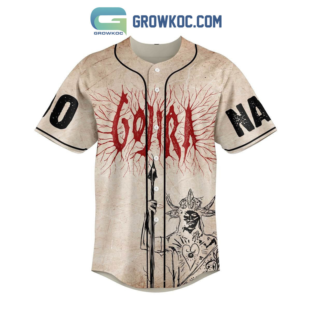 Gojira And Mastodon The Mega Monsters Tour 2023 Personalized Baseball Jersey baseball jersey product view 2