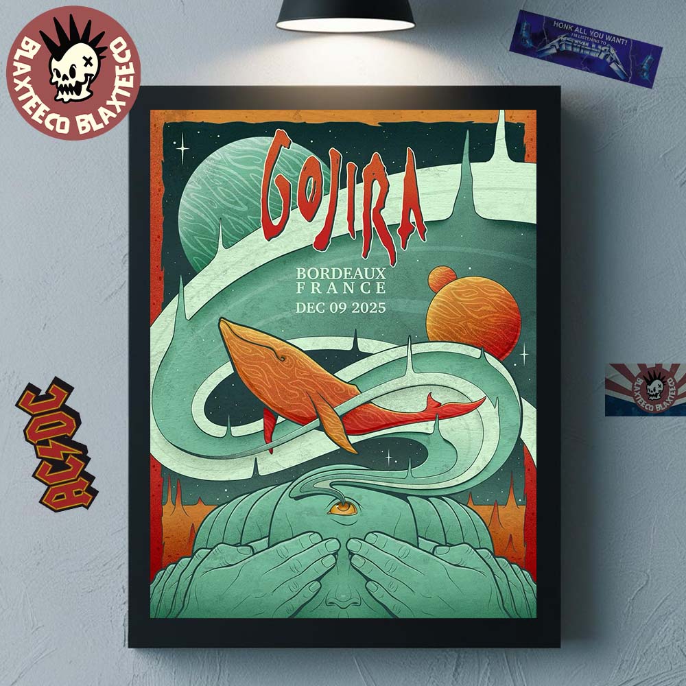 Gojira Bordeaux France 2025 Event Poster At Arkea Arena On December 9 2025 Home Decor Poster Canvas - T-Shirt, Sweatshirt, Hoodie