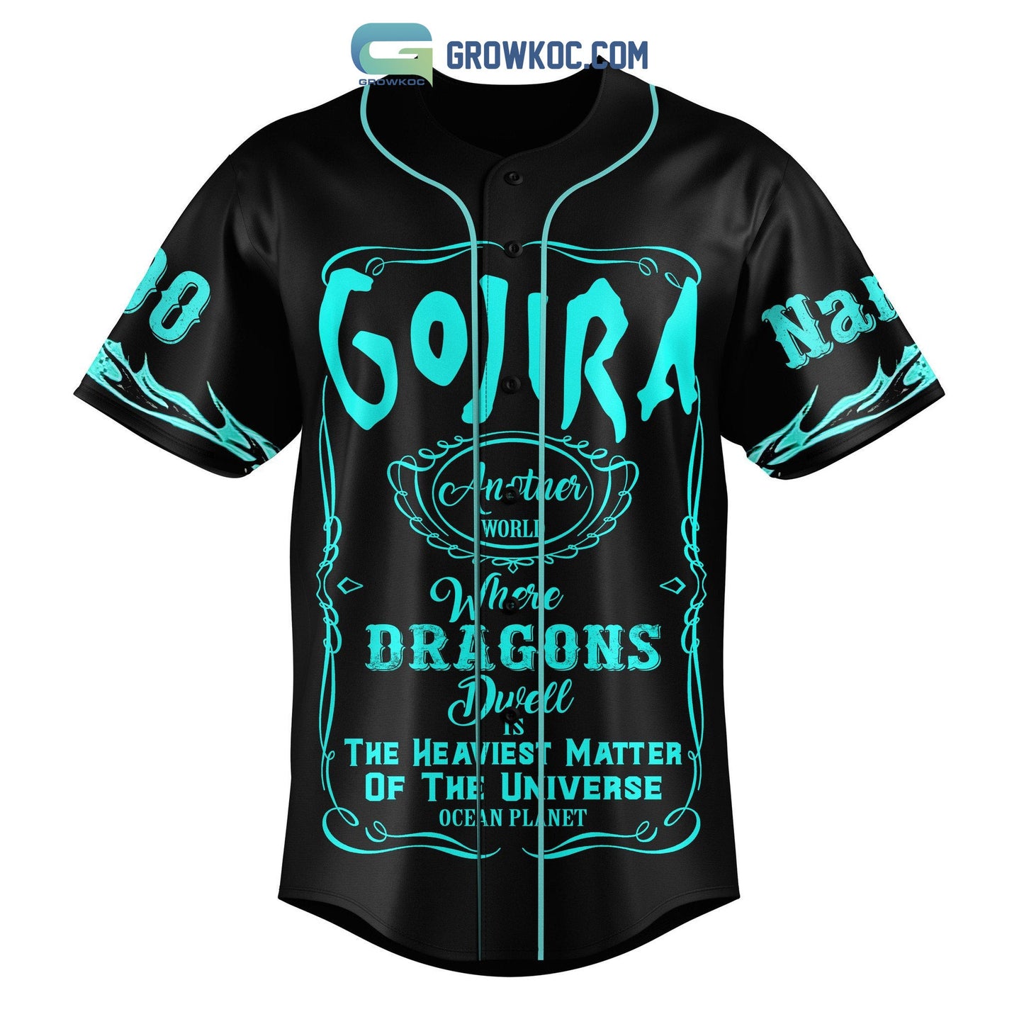 Gojira Dragons Are The Myth Alive Personalized Baseball Jersey baseball jersey product view 2