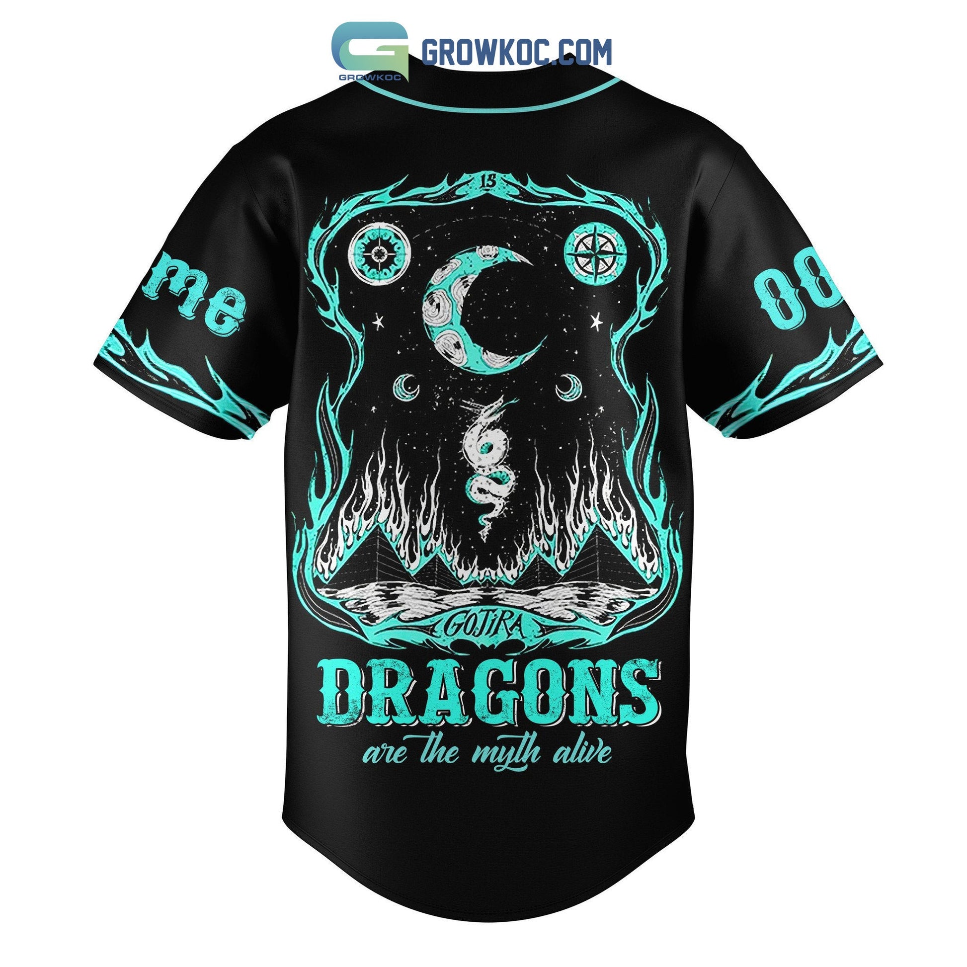 Gojira Dragons Are The Myth Alive Personalized Baseball Jersey baseball jersey product view 3