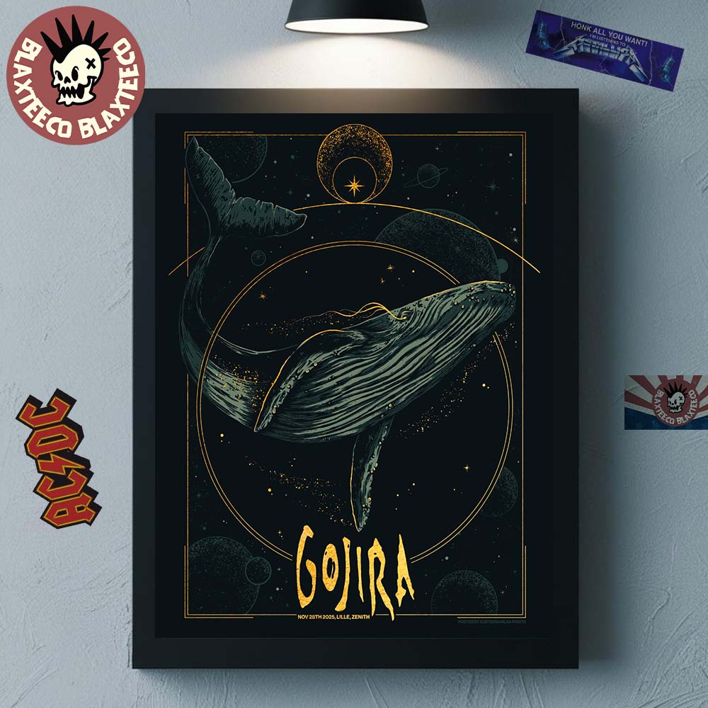 Gojira Lille France 2025 Event Poster At Zenith of Lille On November 28 2025 The Whale Art Home Decor Poster Canvas - T-Shirt, Sweatshirt, Hoodie