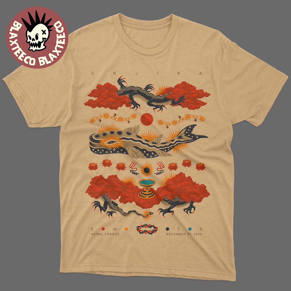 Gojira Reims France 2025 Event Poster At Reims Arena On November 27 2025 French Tour T-Shirt - T-Shirt, Sweatshirt, Hoodie