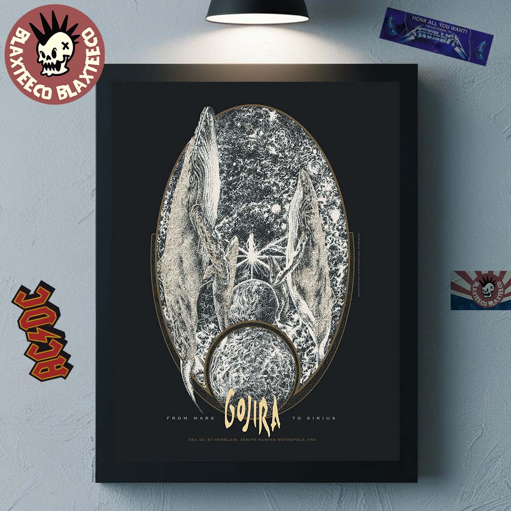 Gojira St Herblain France 2025 Event Poster At Zenith Nantes Metropole On December 2 2025 From Mars To Sirius Home Decor Poster Canvas - T-Shirt, Sweatshirt, Hoodie