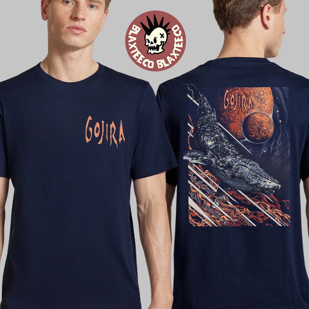 Gojira Toulouse France 2025 Venue Poster At Zenith On December 4 2025 Space Whale Art Two Sided T-Shirt - T-Shirt, Sweatshirt, Hoodie