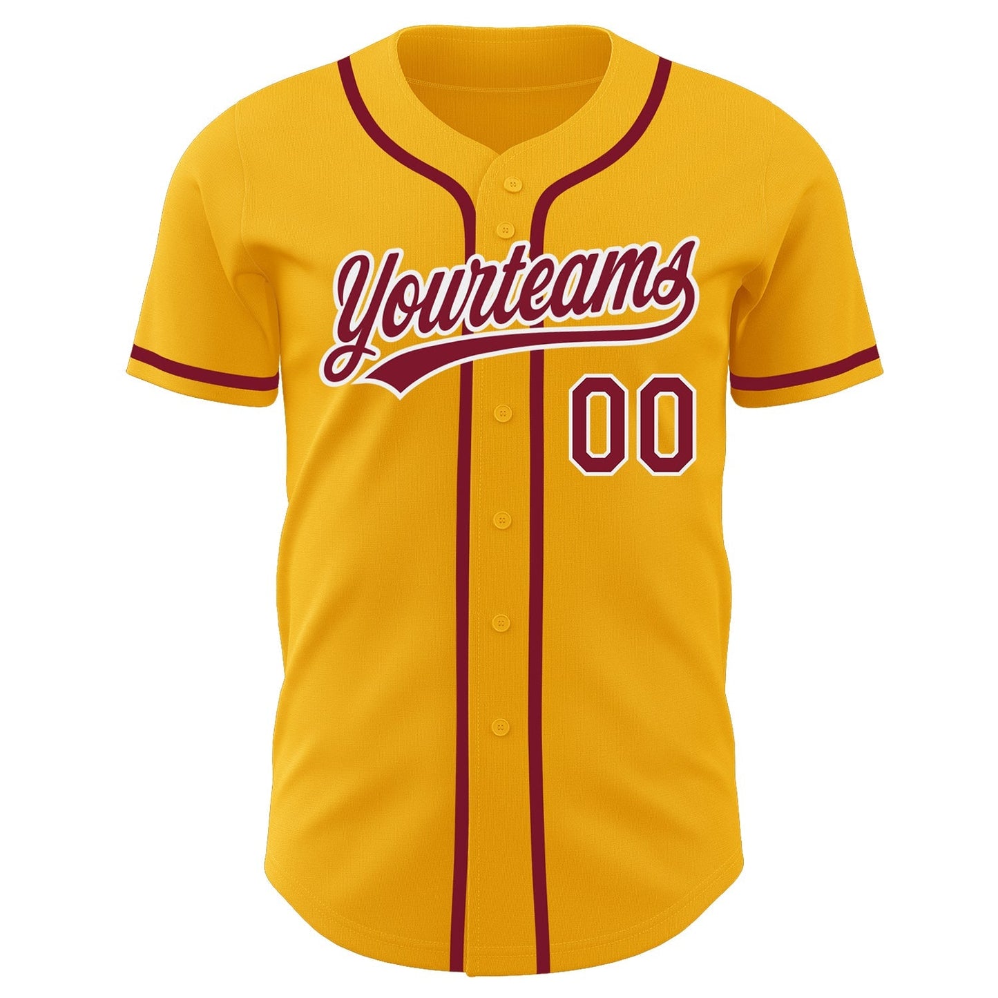 Custom Gold Crimson-White Authentic Baseball Jersey baseball jersey product view 2