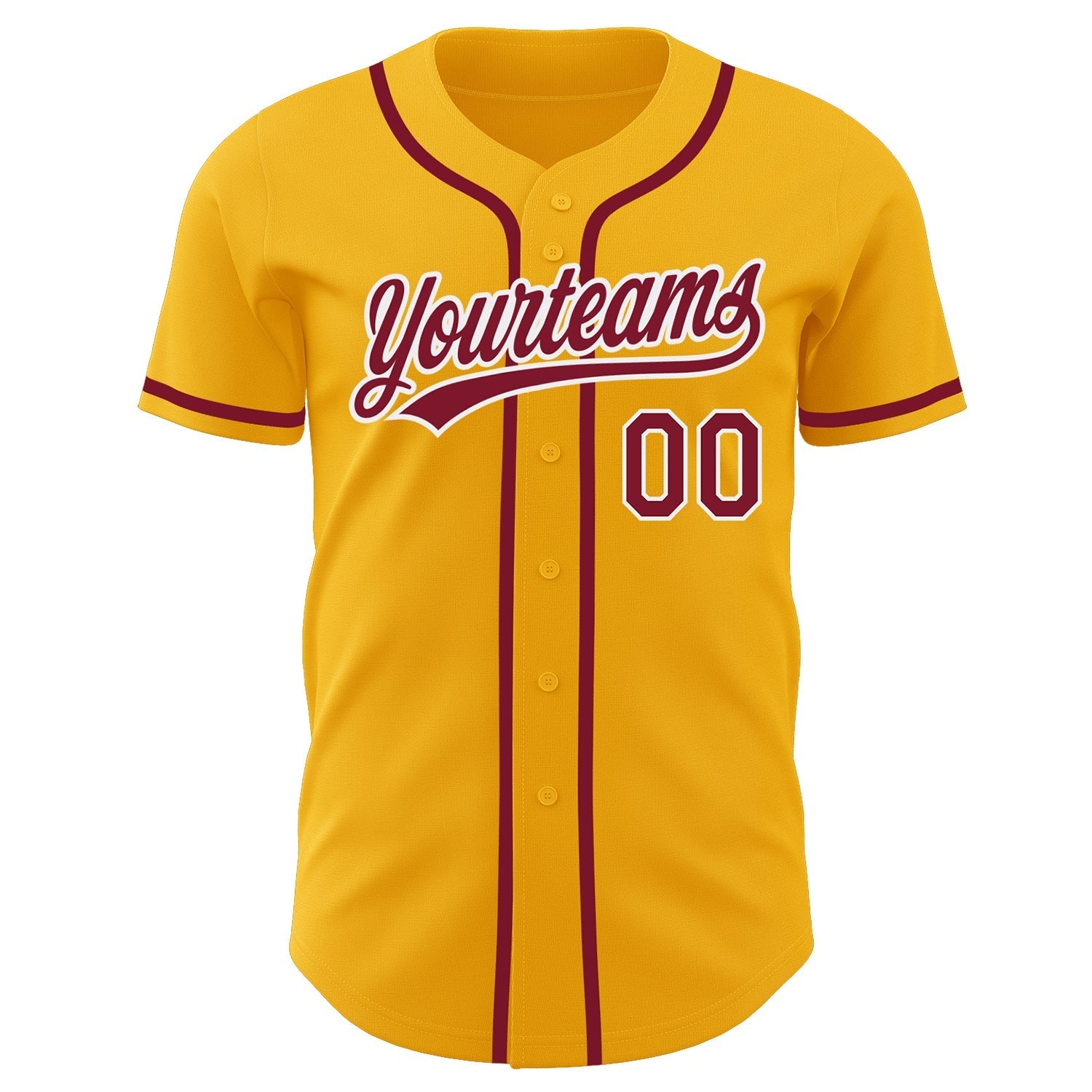 Custom Gold Crimson-White Authentic Baseball Jersey baseball jersey product view 2