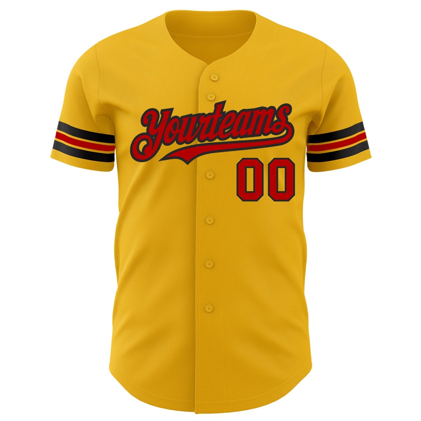 Custom Gold Red-Black Authentic Baseball Jersey baseball jersey product view 2