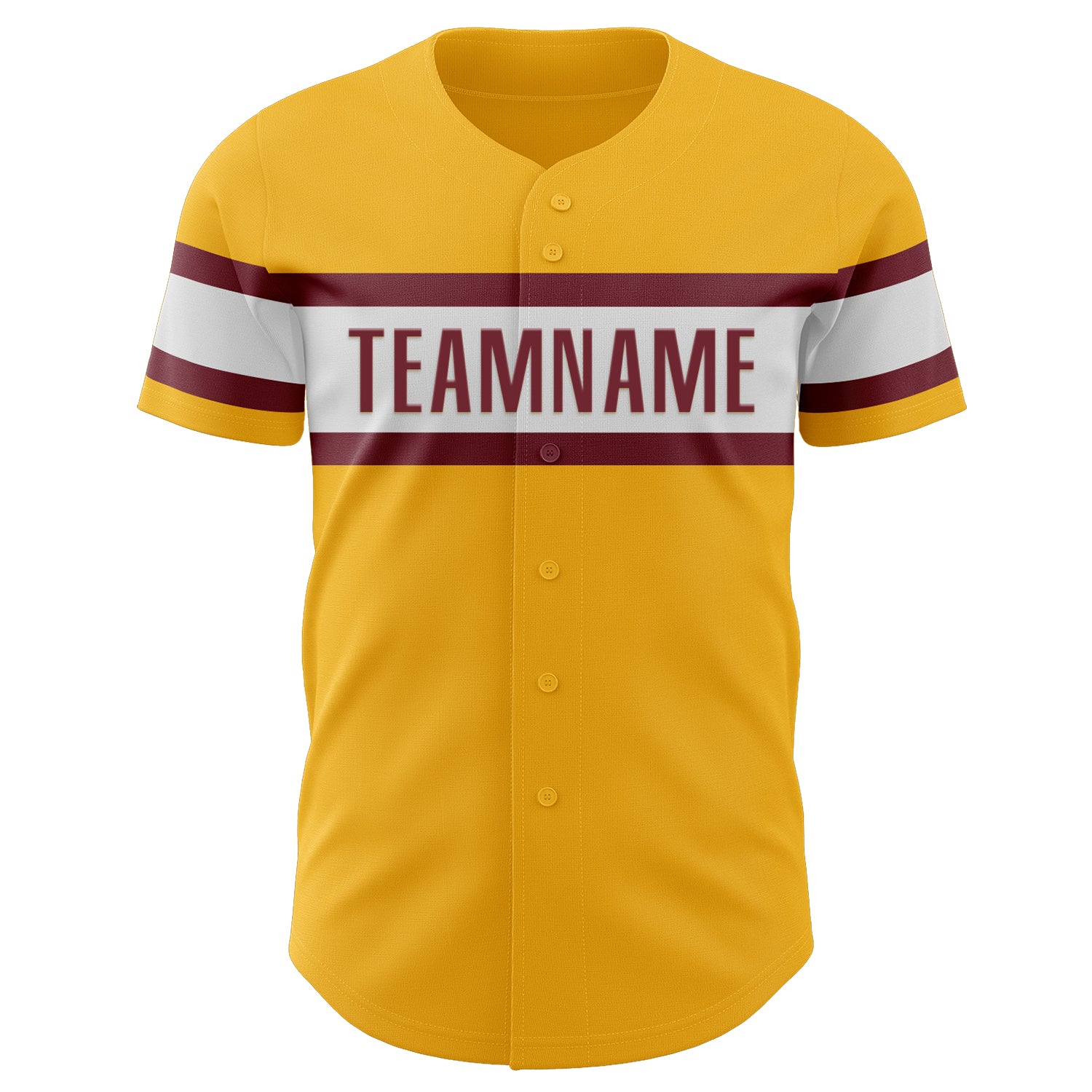 Custom Gold Burgundy-White Authentic Baseball Jersey baseball jersey product view 2
