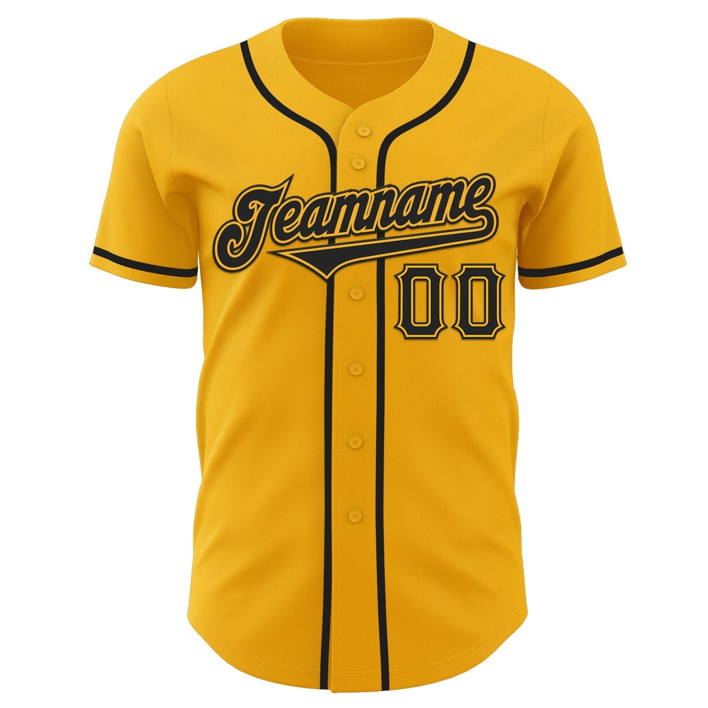 Custom Gold Black Authentic Baseball Jersey baseball jersey product view 2