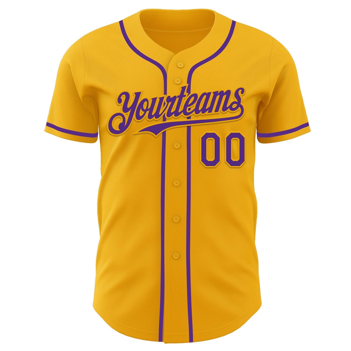 Custom Gold Purple Authentic Baseball Jersey baseball jersey product view 2