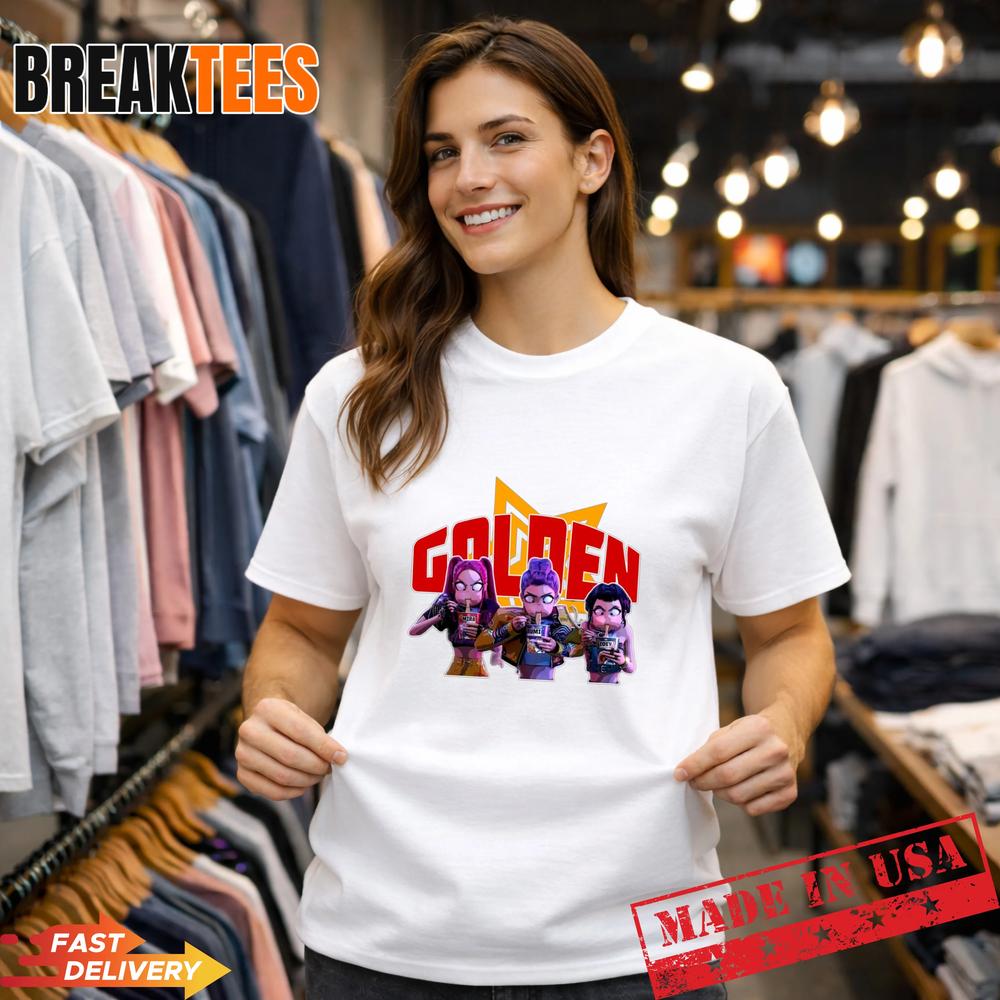 Golden Huntrix Ramen Eating Shirt  Funny KPop Demon Hunters Anime Tee Unisex T-shirt, Sweatshirt, Hoodie, Long Sleeve Tee - T-Shirt, Sweatshirt, Hoodie