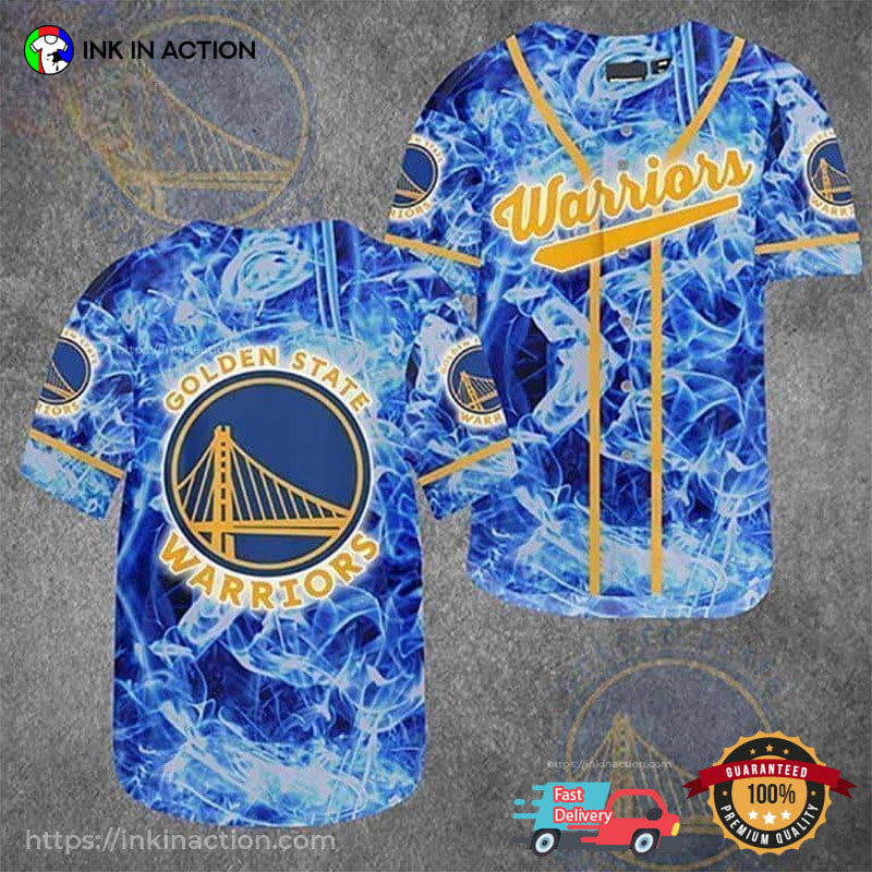 Golden State Warriors NBA Baseball Jersey baseball jersey product view 1