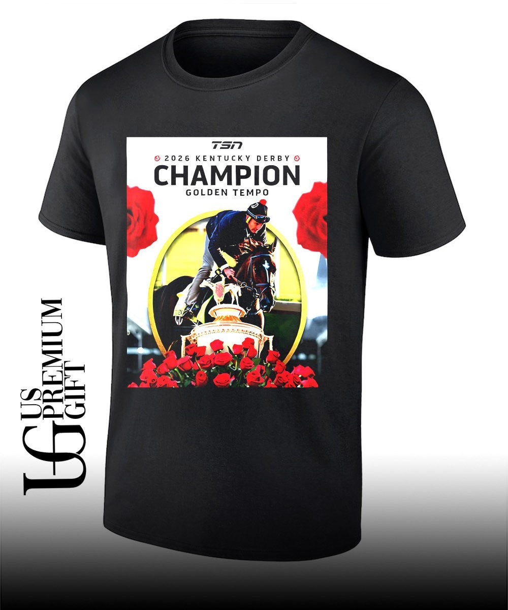 Golden Tempo Kentucky Derby 2026 Champion poster shirt Unisex T-shirt, Sweatshirt, Hoodie, Long Sleeve Tee - T-Shirt, Sweatshirt, Hoodie