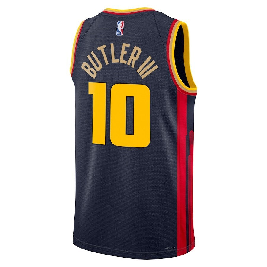 Golden State Warriors #10 Jimmy Butler III Navy Badged Swingman Jersey - City Edition Style 1 basketball jersey product view 1