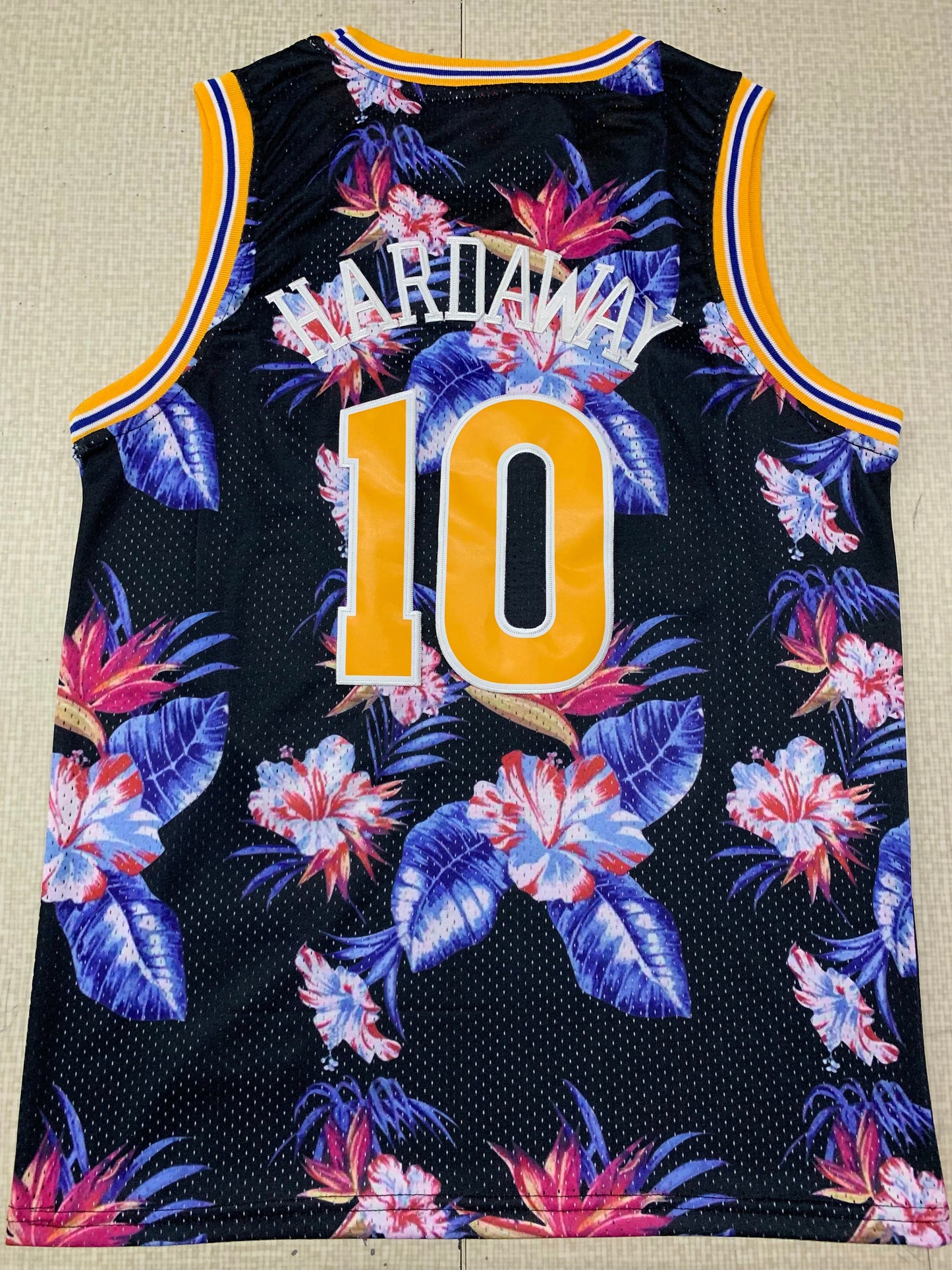 Golden State Warriors #10 Ness Floral Fashion Warriors 10 # Hardaway Style 1 Basketball Jersey basketball jersey product view 1