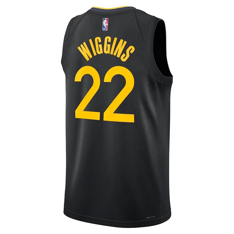 Golden State Warriors #22 Andrew Wiggins Unisex 202425 Swingman Player Jersey - Statement Edition - Black Style 1 basketball jersey product view 1