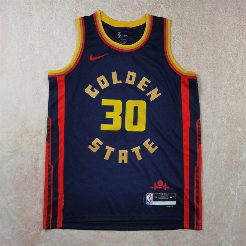 Golden State Warriors #30 Stephen Curry Hot Press Warriors 30 Navy City Edition s-xxl Style 2 basketball jersey product view 1