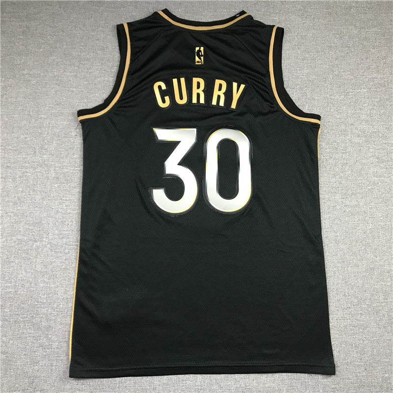 Golden State Warriors #30 Stephen Curry New Black Gold Style 1 Basketball Jersey basketball jersey product view 1