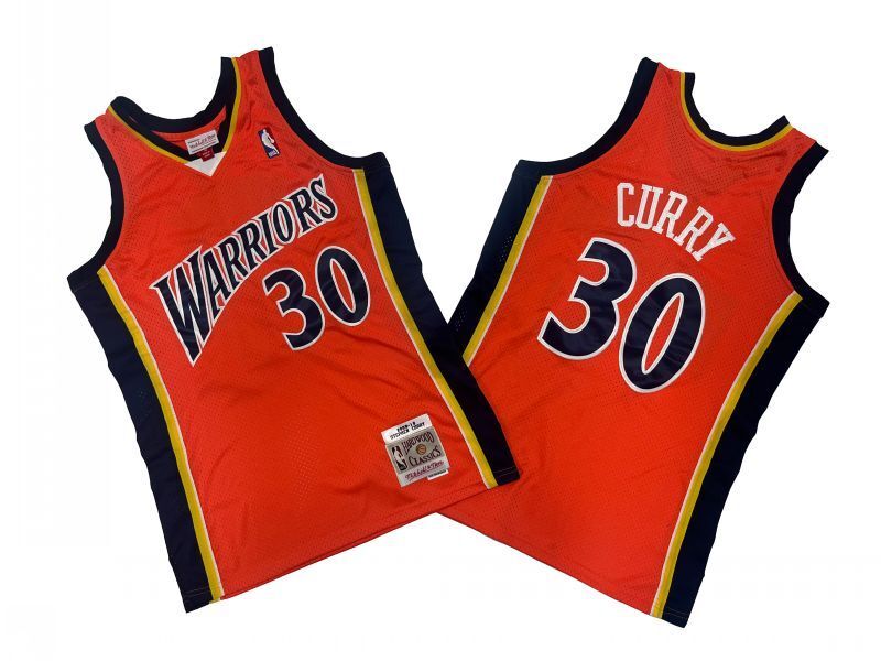 Golden State Warriors #30 Stephen Curry Warriors 30 # Orange 09-10 Season Mitchell Retro Jersey --. Curry Style 2 basketball jersey product view 1