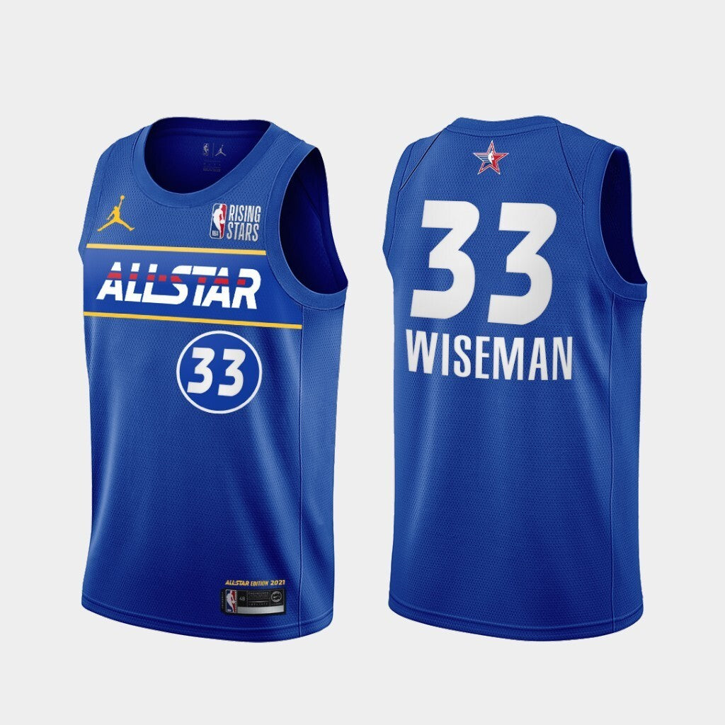 Golden State Warriors #33 James Wiseman 2021-rising-stars-blue-all-star-jersey.jpg Basketball Jersey basketball jersey product view 1