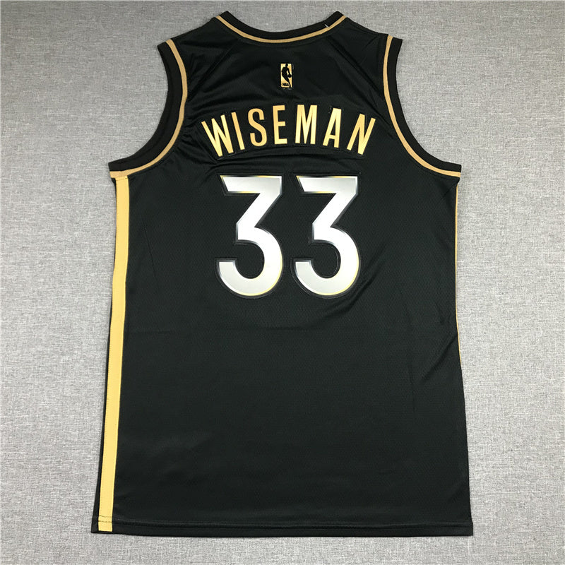 Golden State Warriors #33 Wiseman New Warriors 33 Black Gold Style 1 Basketball Jersey basketball jersey product view 1