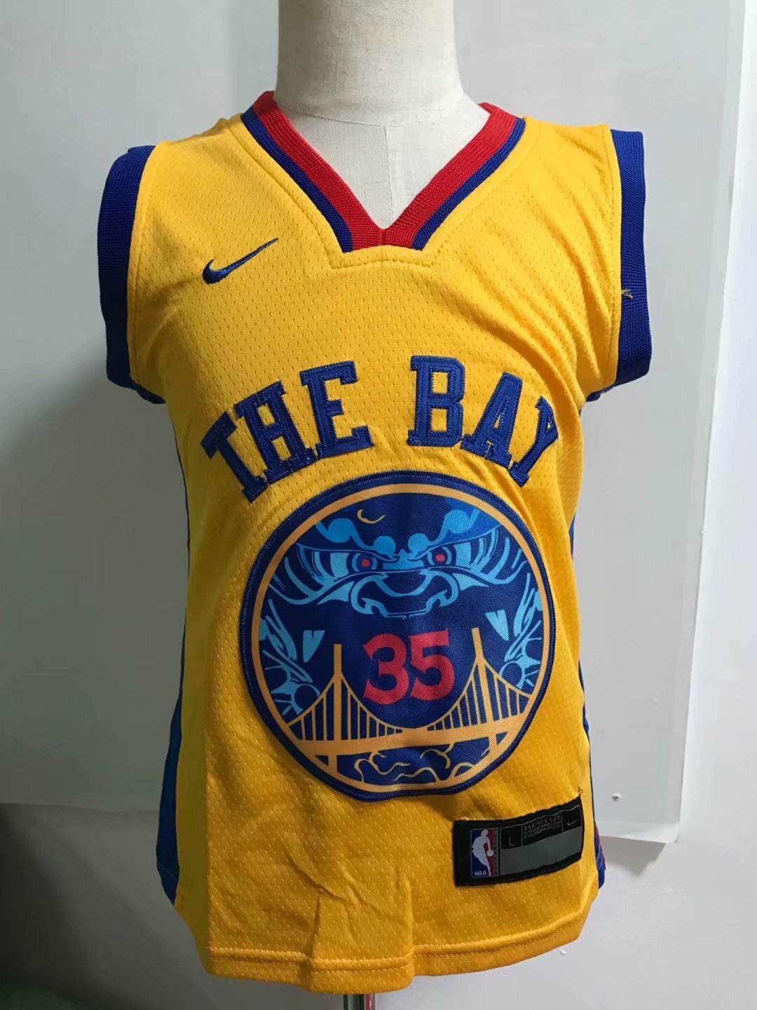 Golden State Warriors #35 Kevin Durant Yellow Style 1 Basketball Jersey basketball jersey product view 1