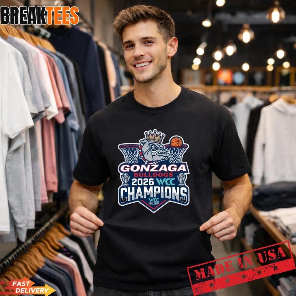 Gonzaga Bulldogs WCC Champions 2026 Basketball T-Shirt Unisex T-shirt, Sweatshirt, Hoodie, Long Sleeve Tee - T-Shirt, Sweatshirt, Hoodie