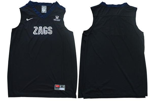 Gonzaga Bulldogs Blank Black College Football Jersey football jersey product view 1