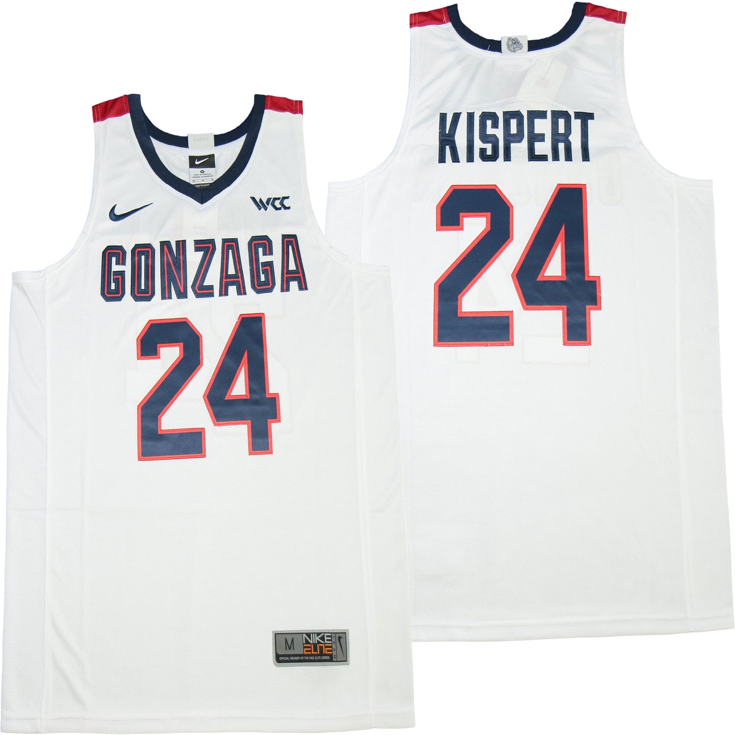 Gonzaga Bulldogs #24 Corey Kispert Style 1 College Football Jersey football jersey product view 1