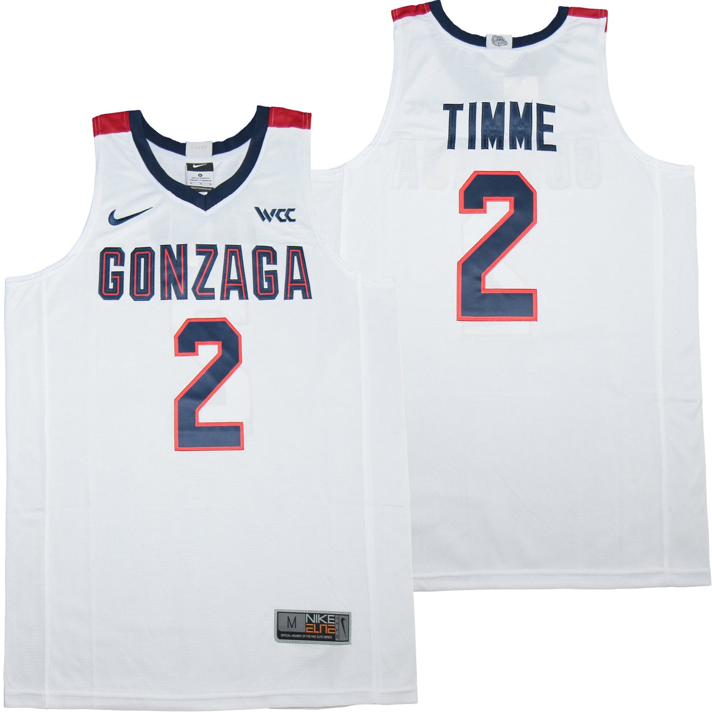 Gonzaga Bulldogs #2 Drew Timme Style 2 College Football Jersey football jersey product view 1