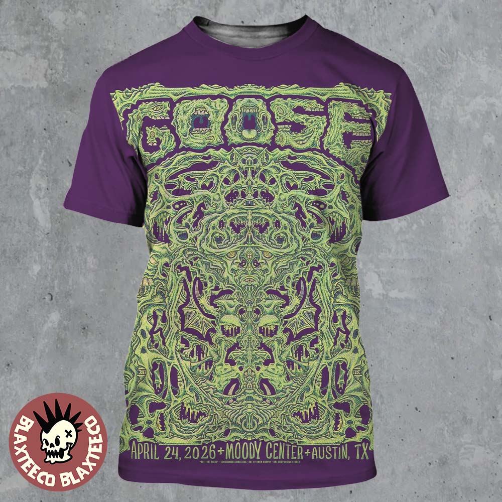 Goose Band Austin Texas 2026 Venue Poster At Moody Center On April 24 2026 All Over Print Shirt - T-Shirt, Sweatshirt, Hoodie