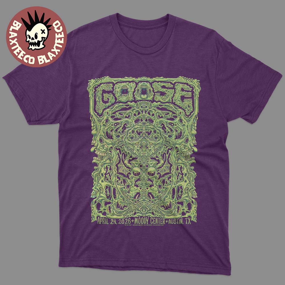 Goose Band Austin Texas 2026 Venue Poster At Moody Center On April 24 2026 T-Shirt Unisex T-shirt, Sweatshirt, Hoodie, Long Sleeve Tee - T-Shirt, Sweatshirt, Hoodie