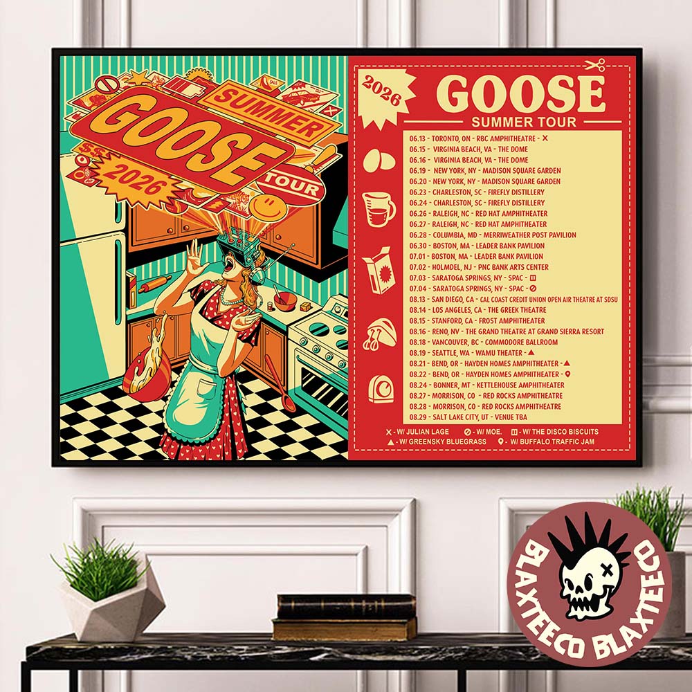 Goose Summer Tour 2026 North America City Dates Landscape Poster Canvas Unisex T-shirt, Sweatshirt, Hoodie, Long Sleeve Tee - T-Shirt, Sweatshirt, Hoodie