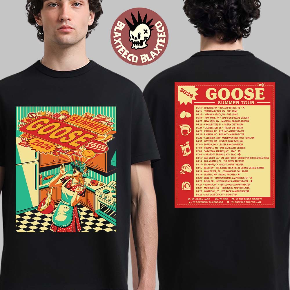 Goose Summer Tour 2026 North America City Dates Two Sided T-Shirt Unisex T-shirt, Sweatshirt, Hoodie, Long Sleeve Tee - T-Shirt, Sweatshirt, Hoodie