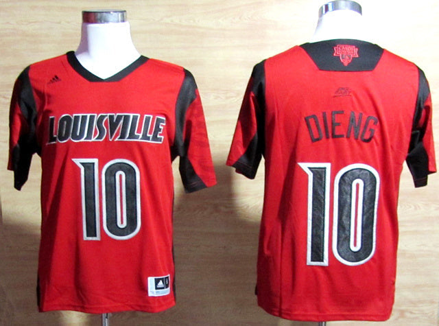 Gorgui Dieng #10 Red Big East Logo College Football Jersey football jersey product view 1